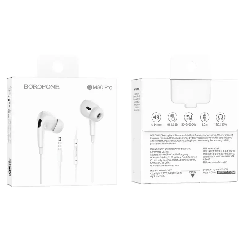 ÉCOUTEURS BOROFONE BM80 PRO/BLANC ÉCOUTEURS BOROFONE BM80 PRO