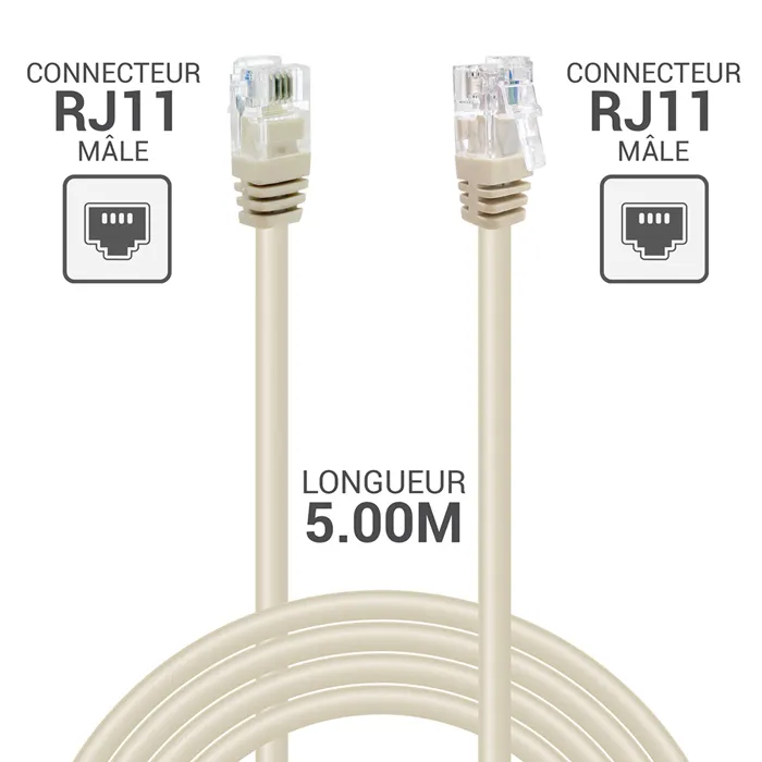 CABLE TELEPHONE RJ11 5M CABLE TELEPHONE RJ11 5M