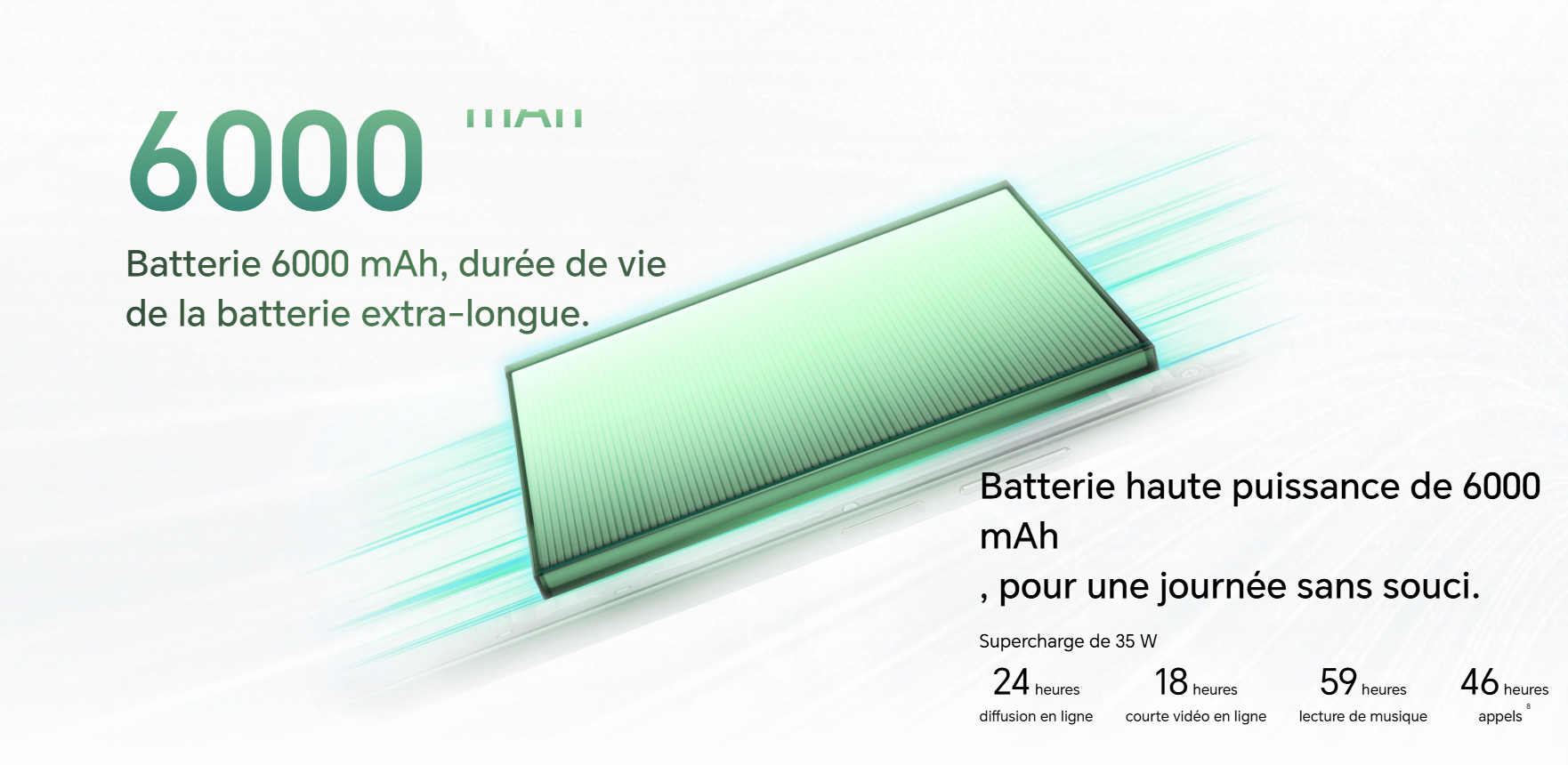 Smartphone HONOR X7C 5G 8Go 256Go - Blanc