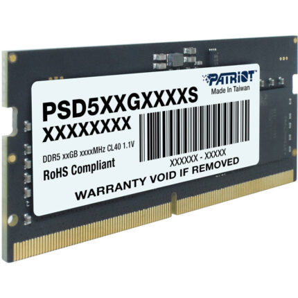 Barrette Mémoire Patriot SODIMM DDR5 8 Go 4800 MHZ CL40