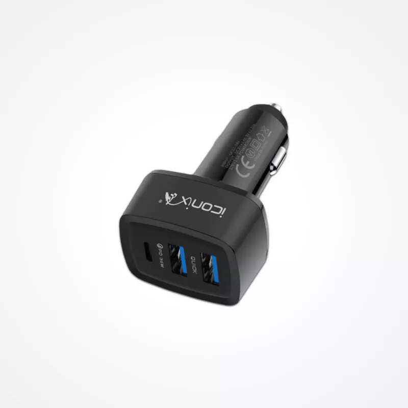 03-IC-CC1712-Black-Type-C-1-scaled Chargeur iconix IC-CC1715 voiture rapide 4.8 – Image 1