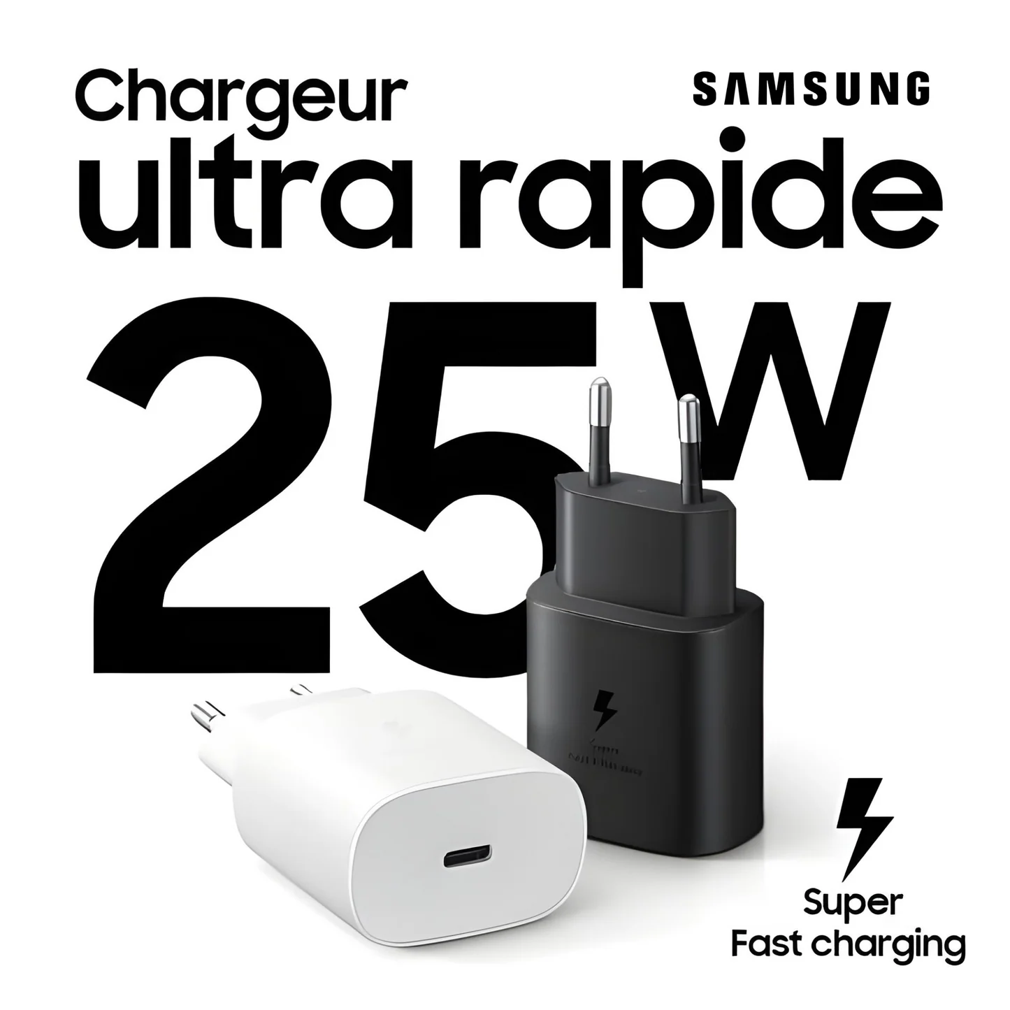 Shopify_Affiche_Produit_18 tete charger samsung 25W power adapater law standby – Image 1