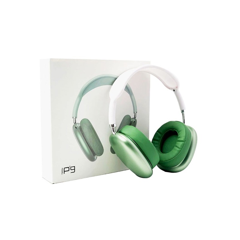 casque-sans-fil-p9-bluetooth-avec-emplacement-carte-memoire-vert-uj CASQUE BLUETOOTH P9 – Image 1