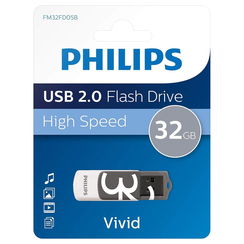 cle-usb-philips-snow-32go-usb-20-blanc flash disque 32G philips – Image 1