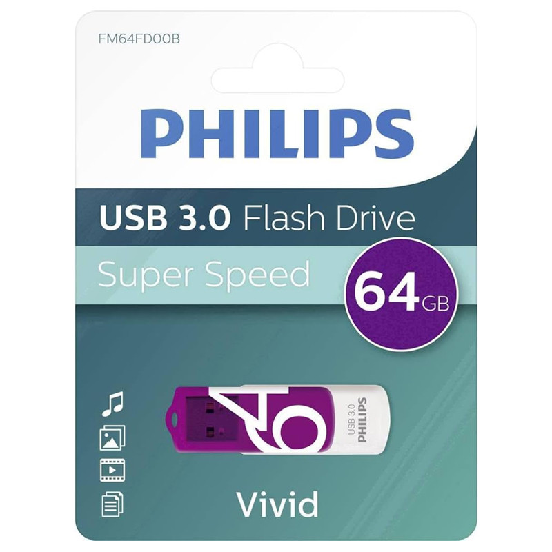 cle-usb-philips-snow-64go-usb-30-blanc flash disque 64G philips 3.0 – Image 1