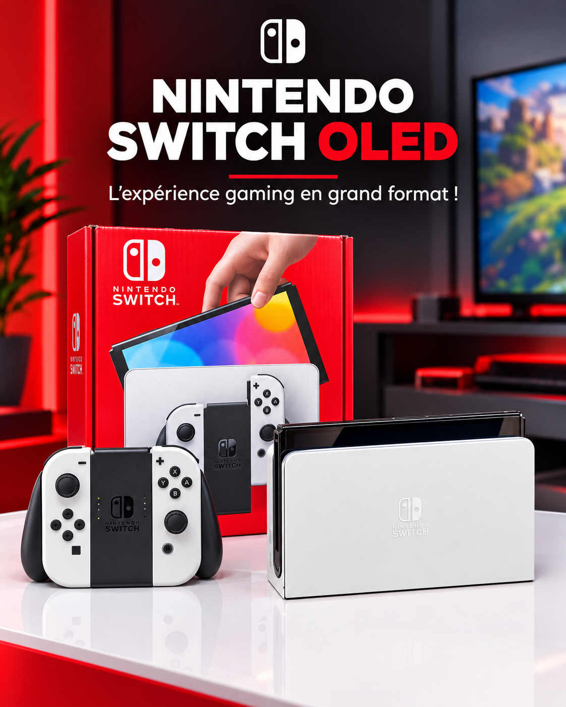 e1c34f51-be52-4dbc-9ffc-9618db081ca4 Console de Jeux NINTENDO Switch Oled - Rouge – Image 1